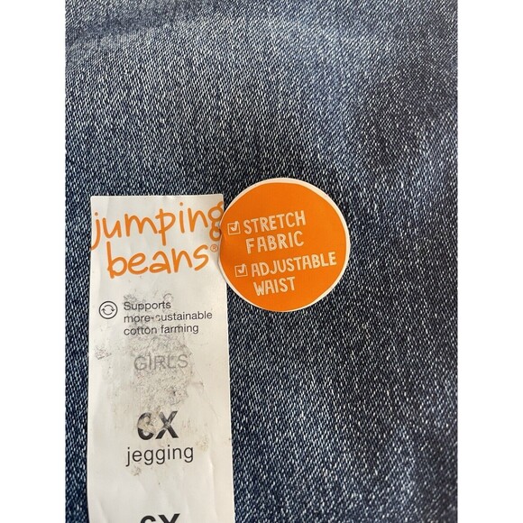 Jumping Beans Denim Jeggings Snaps adjustable Waistband Raw Hem Girls SZ 6X New - Picture 7 of 13